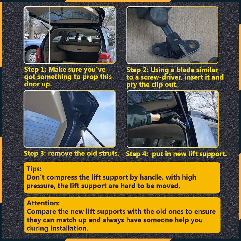 thumbnail image 2 of Gas Strut Lift Supports For 2007-2011 Lexus GS350 - 2 Hood + 2 Trunk Set (4pc Kit) 2 of 11