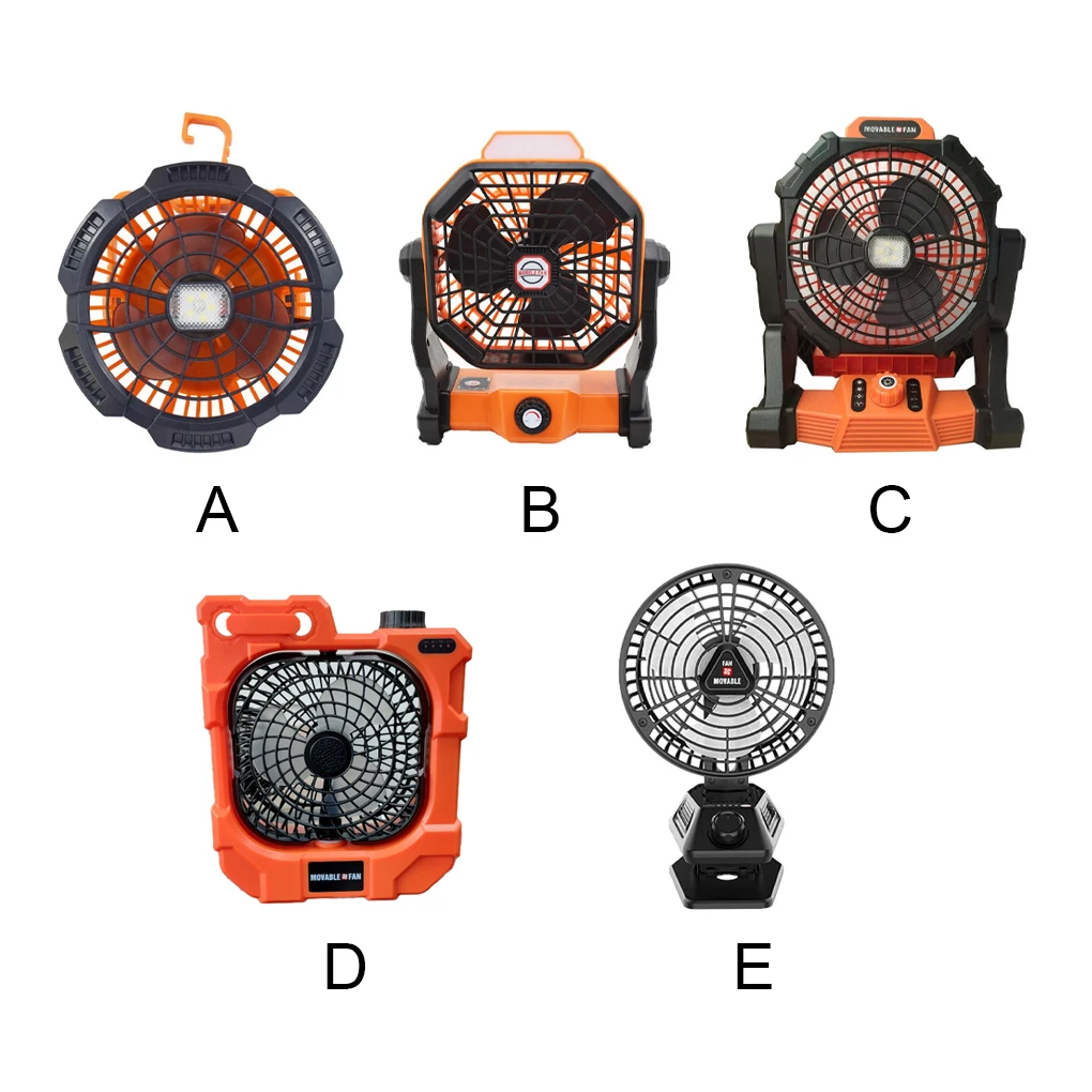 

Rechargeable Movable Lantern Electric Camping Fan Air Cooled Lighting Fans Outdoors Tent Office Bedroom X10 Orange