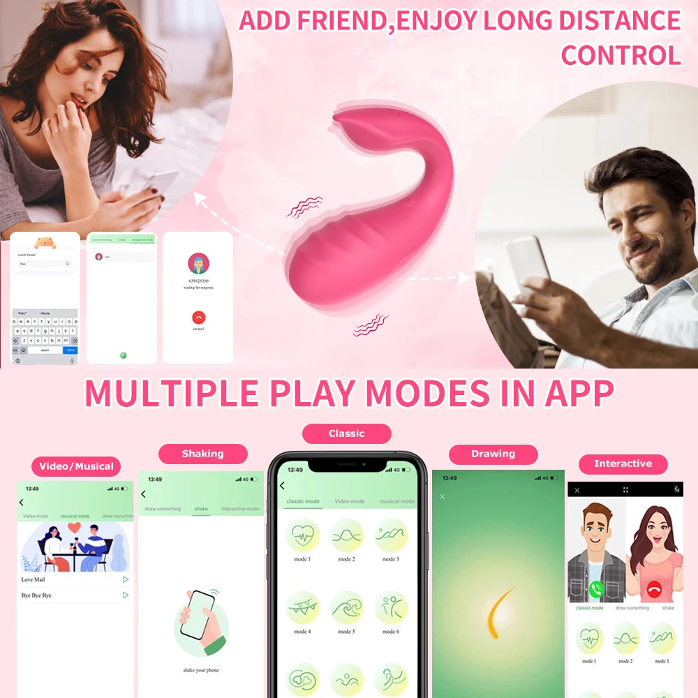 APP Bluetooth Control Vibrator for Women Clitoris G Spot Dildo Massager with 2 Motors Vibrating Egg Panties Sex Toys for Adults S89a665d0472e416db87b8760e34b2adcV