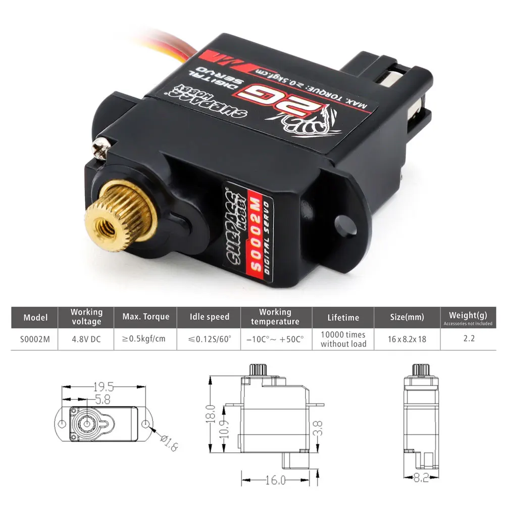 Surpass Hobby 9g 17g 25g 6kg 9kg 15kg 20kg Servo digale con ingranaggi in metallo per 1/8 1/10 RC Auto Barca Condotto Aereo Aereo Robot