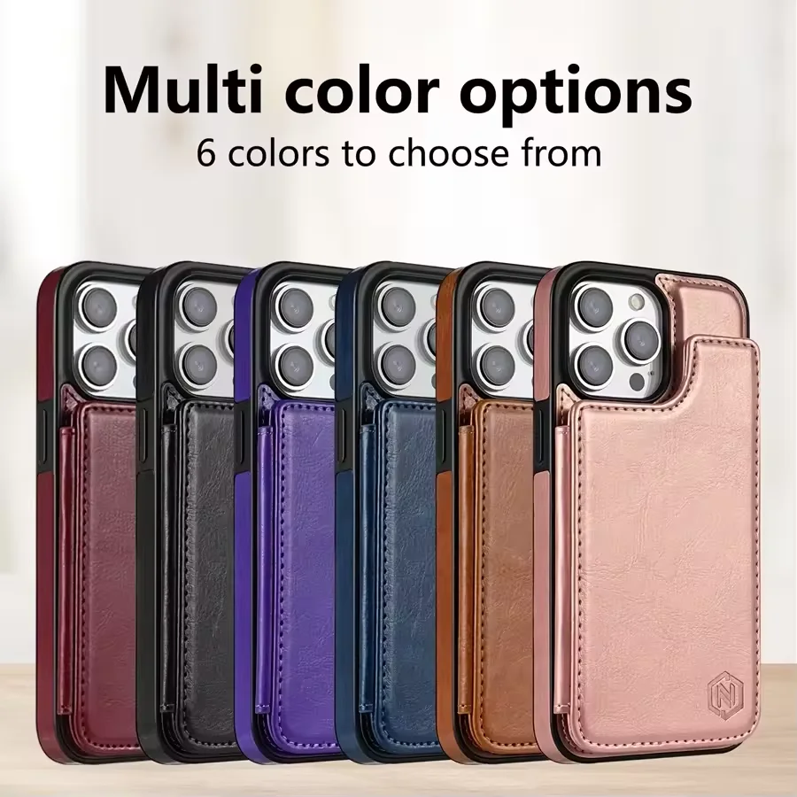 Premium RFID Blocking Magnetic PU Leather Wallet Phone Case - Anti-Theft Protection