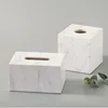 Nordic Natural Marble Tissue Box Square Rectangle Creative Black White Paper Drawer Paper Box Home Hotel Model Room Ornaments 3