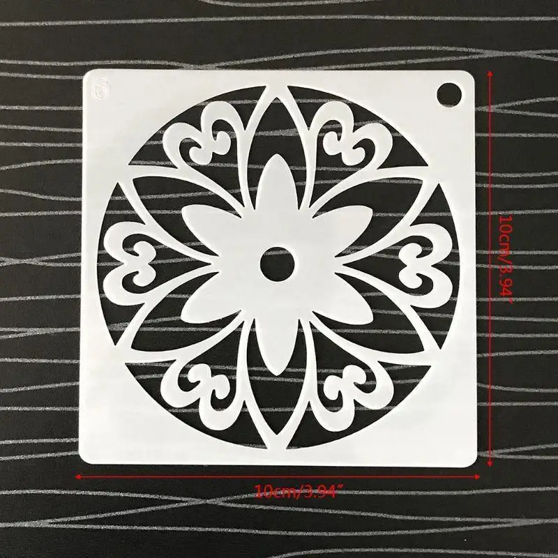 48개/세트 만다라 스텐실 DIY 페인팅 스크랩북 컬러링 엠보싱 앨범 장식