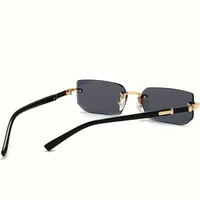 Lunettes de soleil rectangulaires sans bords, mode populaire pour femmes et hommes, petites lunettes de soleil carrées pour femmes et hommes, Oculos de voyage d'été 5