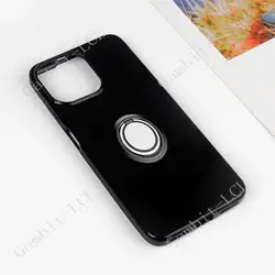 Shockproof TPU Silicone Phone Case with Back Ring Holder Bracket for Cubot P80 (Ring Case Black)