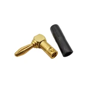 5 Pairs 4mm Banana Plug Right Angle Solderless Screw Lock Connector with Red Black Soft Plastic Shell Audio Banana Plug Adapter 5