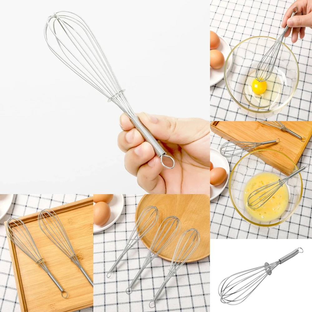 New Stainless Steel Hand Whip Whisk Mixer Egg Beater Kitchen Cooking Tools Dropship