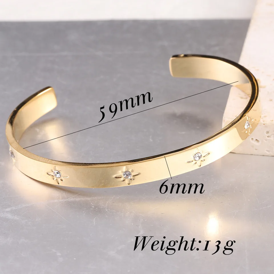 Bracciale Donna In Acciaio 18K Oro E Argento Con Zirconi Cubici – Lunghezza 17 Cm – Gioiello Elegante Regalo Per Festa Della Mamma