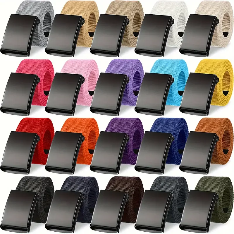 Fashion trend new Unisex Waist Belt Mens Boys Plain Webbing Waistband Casual Canvas Belt 18 colors are available
