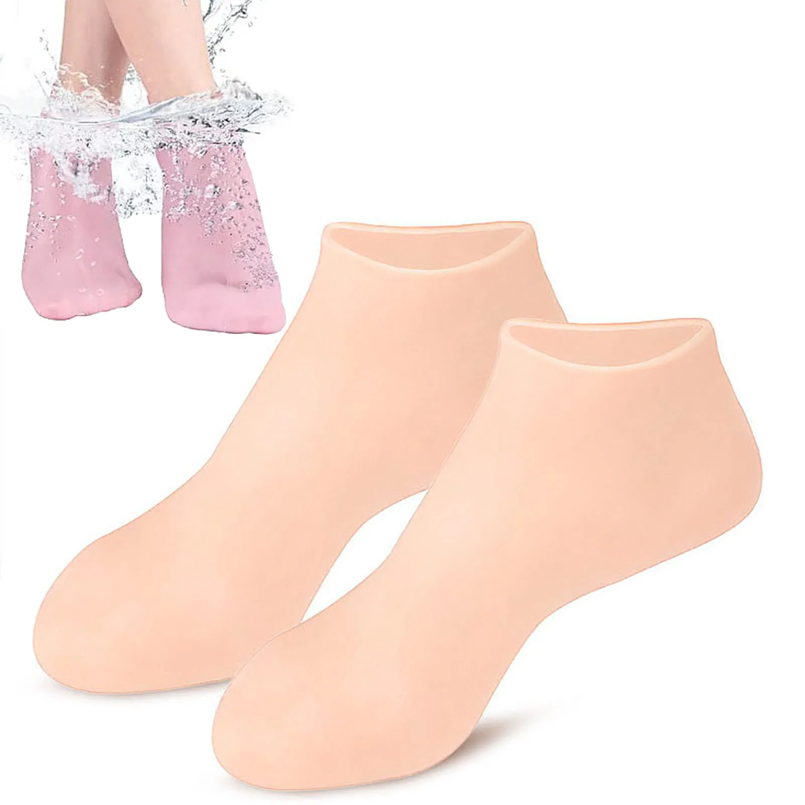 Women Silicone Moisturizing Socks Waterproof Breathable Softening Socks for Repairing Dry Feet Cracked Heels