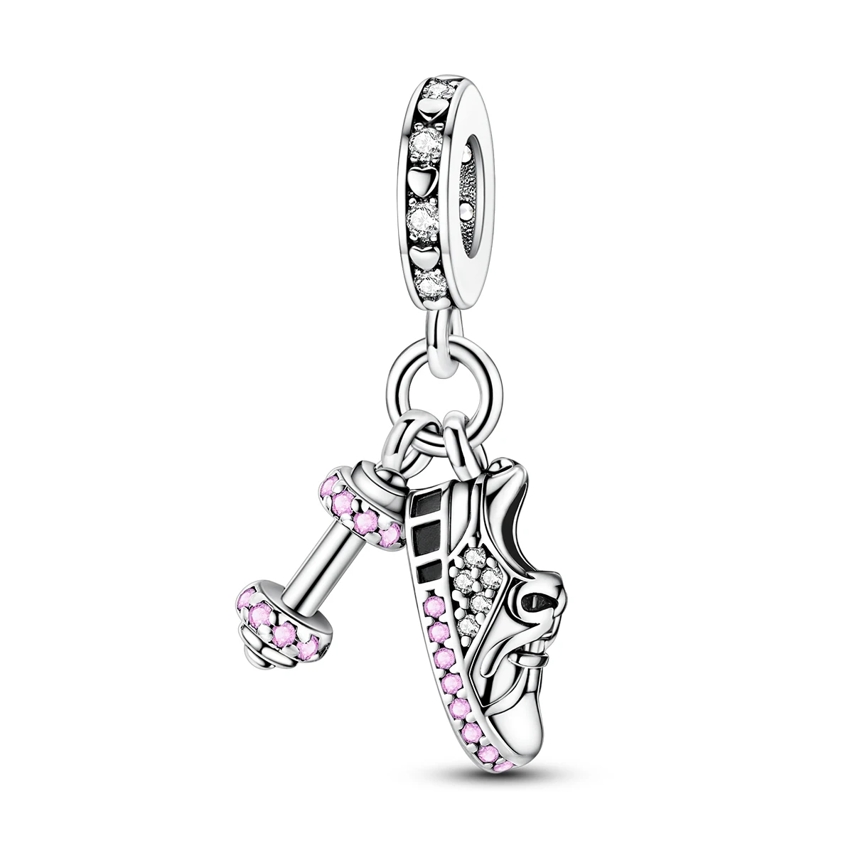 Silver Plated Sport Love Skate Shoe Dangle Charm Pendant