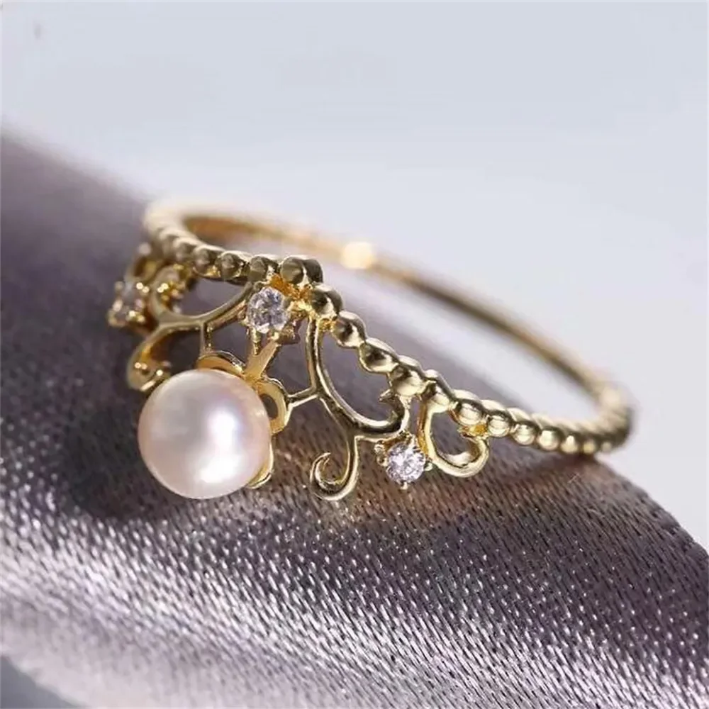 

Wholesale Classic 18K Gold-Plating Ring Accessories Adjustable Blank Pearl Ring Setting Base For Women Diy Jewelry Making A149