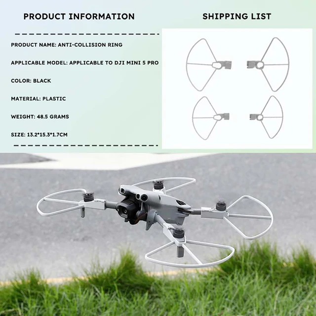 Anneau De Protection Pour Drone DJI Mini 5 Pro - Avec Trépied Surélevé, Orange, Anti-collision Et Réglable En Hauteur - 6