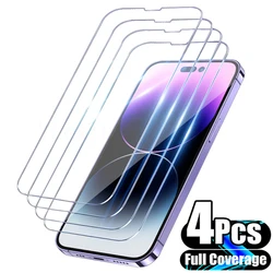 4 - Pack Premium Tempered Glass Screen Protectors - Tempered glass (For iPhone 15 Pro)