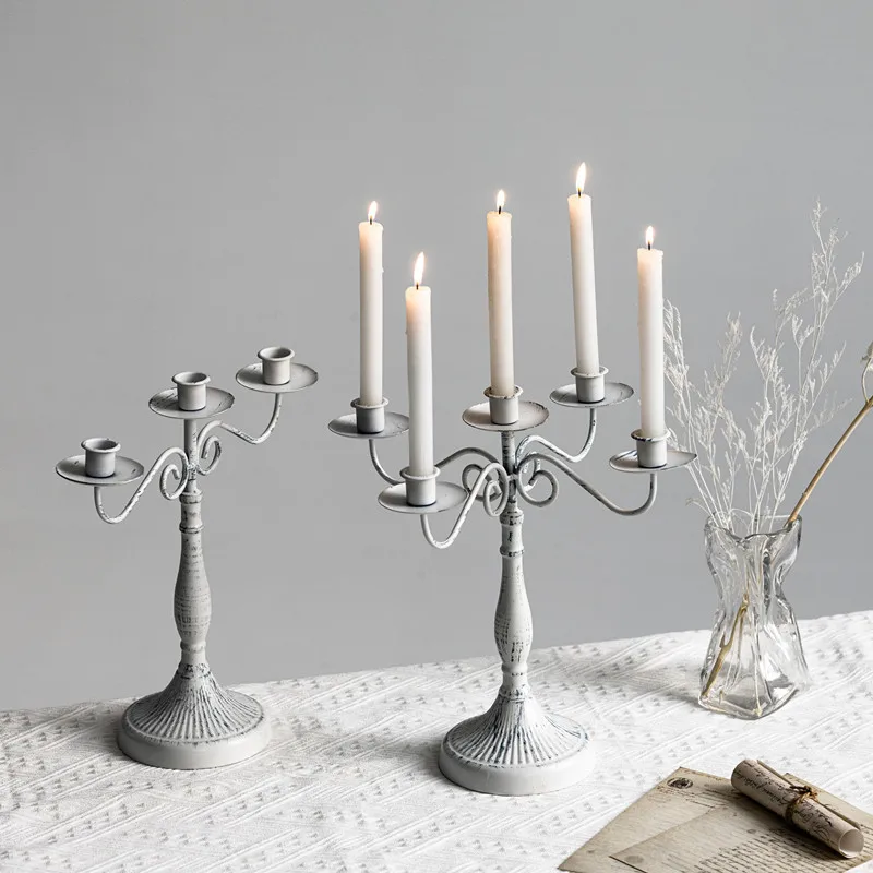 European Retro Candlestick Decoration for Romantic Dinner