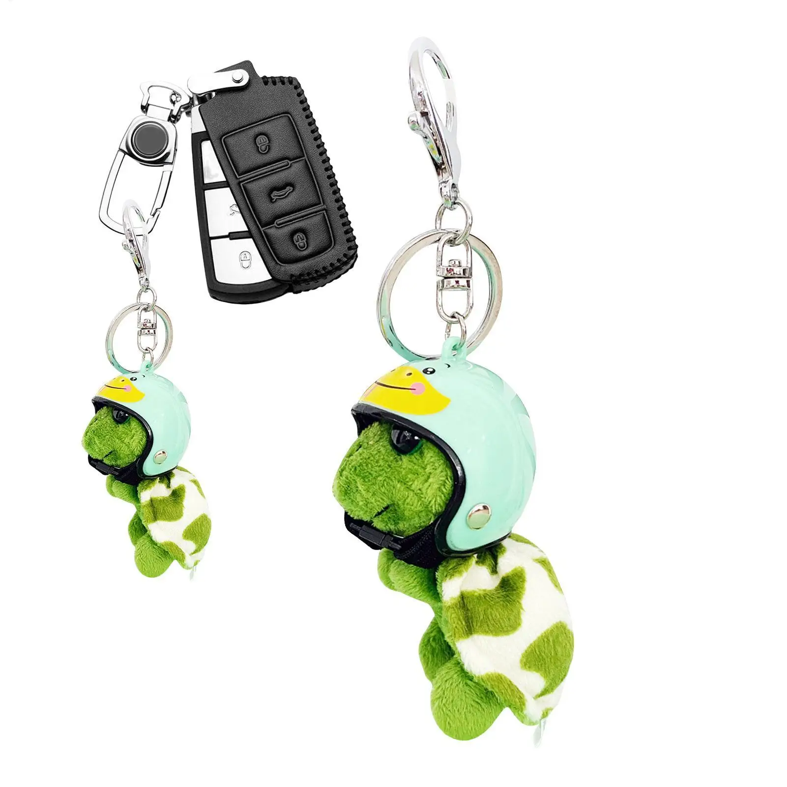 1pcs Kawaii Helmet Sea Turtle Keychain Cute Animal Plush Key Chain Mobile Phone Charm Car Bag Pendant Children Gifts