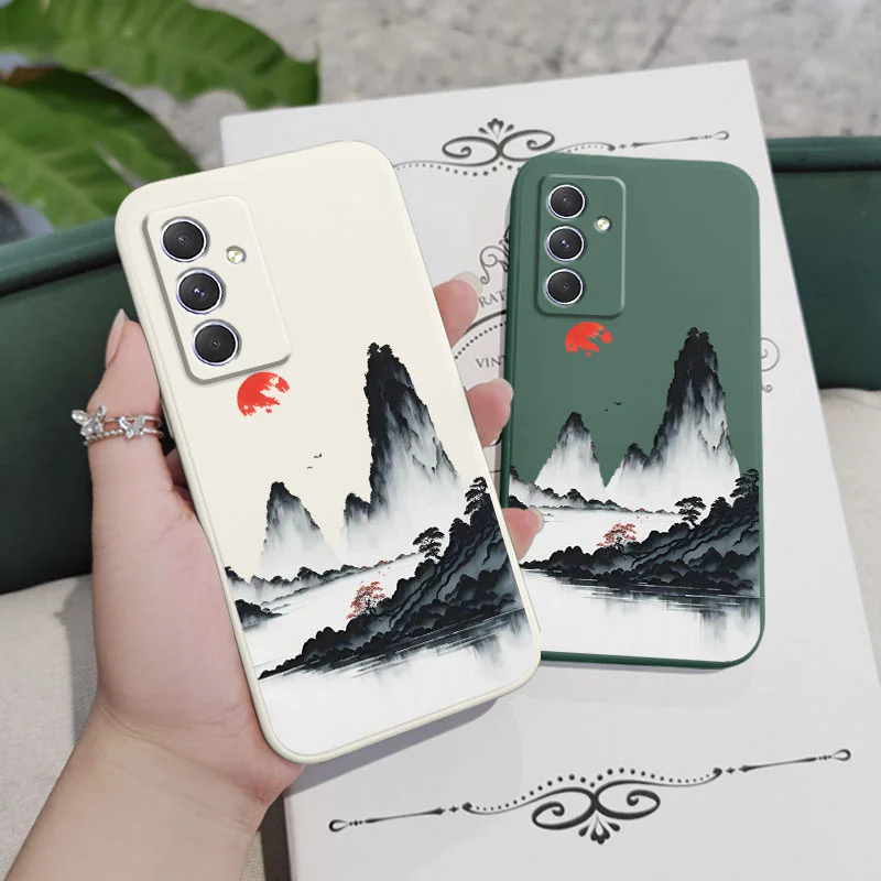 Sunset Red Case For Samsung A54 A34 A24 A16 A06 A14 A15 A25 A35 A55 A04 A04E A73 A53 A33 A23 A13 A72 A52 A52S A32 A22 A12 4G 5G 4