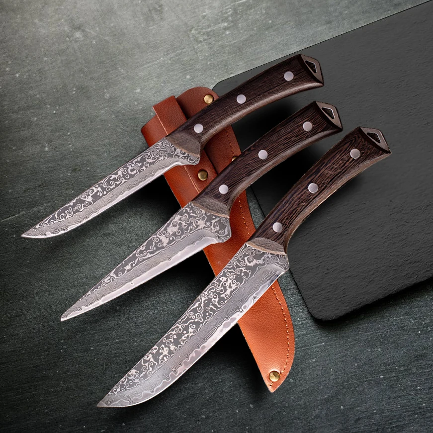 Damascus Steel VG10 Bone Cutting Knife 67 Layers High Carbon Steel Forged Cutting Knife Meat Fish