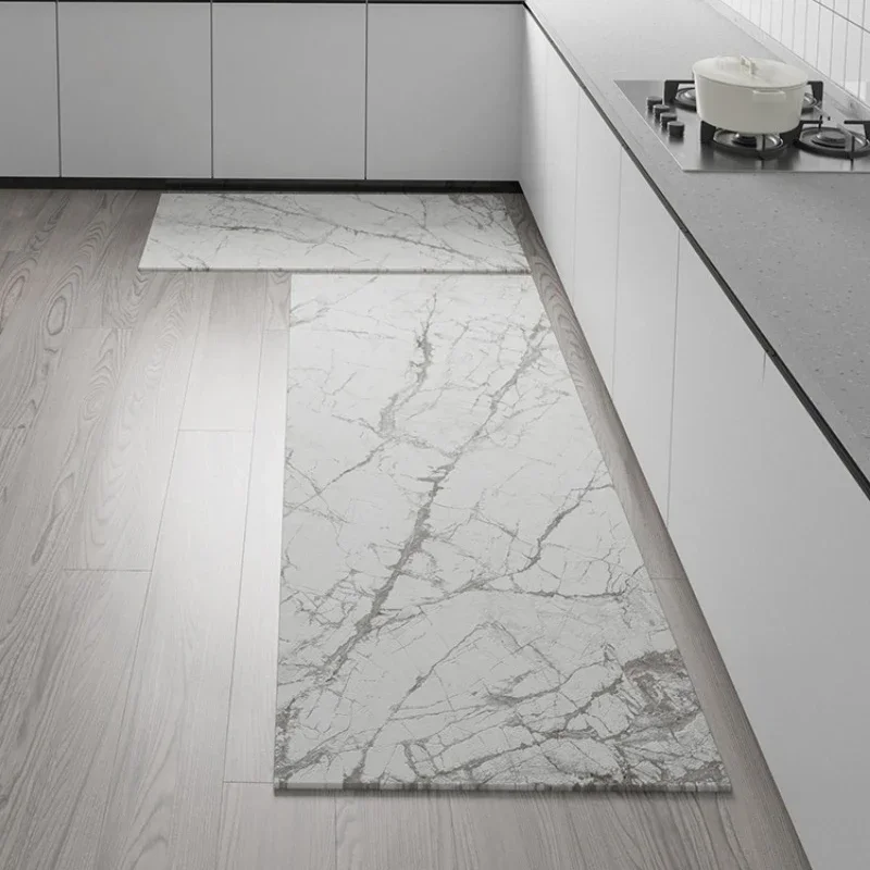 Minimalist Kitchen Floor Mat Non-slip Oil-proof Home PVC Leather Waterproof Wipeable Washable Carpet Balcony Rug Ковер Tapis 러그 3