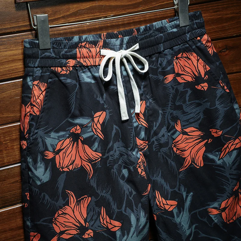 Beach Shorts Men's Summer Thin Cool Breathable Outdoor Pants Handsome Personality Fashion Printed Loose All-Match Casual Shorts
