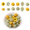 LOFCA 40Pcs Silicone sunflower Beads Plant silicone Flower Beads Silicone Teether Necklace pacifier making Bpa free food grade 1
