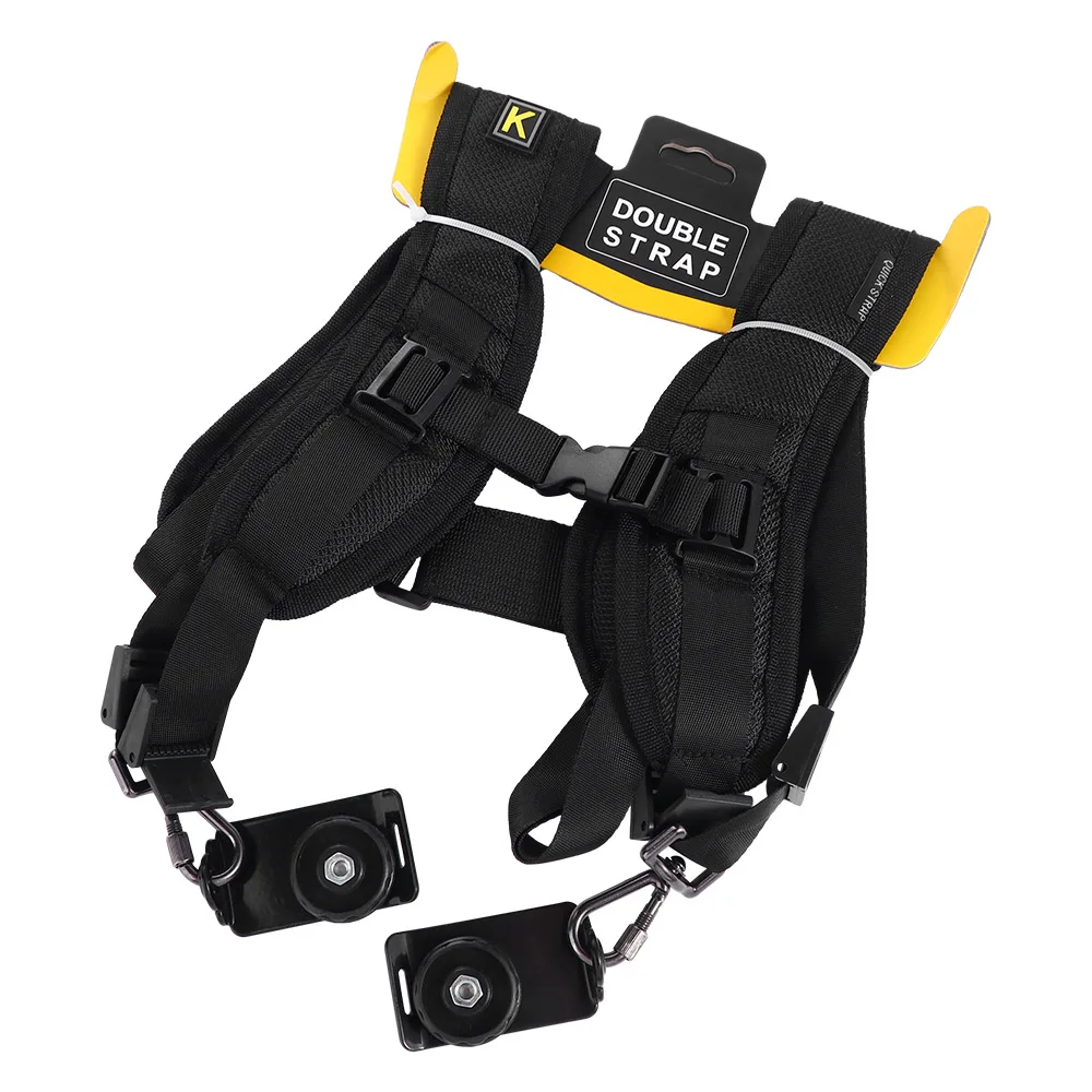 Dual Camera Black Adjustable Strap for Photographic Equipment