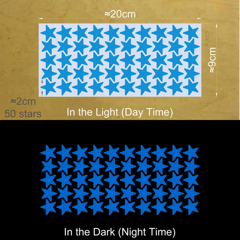Vibrant Glowing Star Stickers for Kids' Rooms - Ceiling & Wall Decor