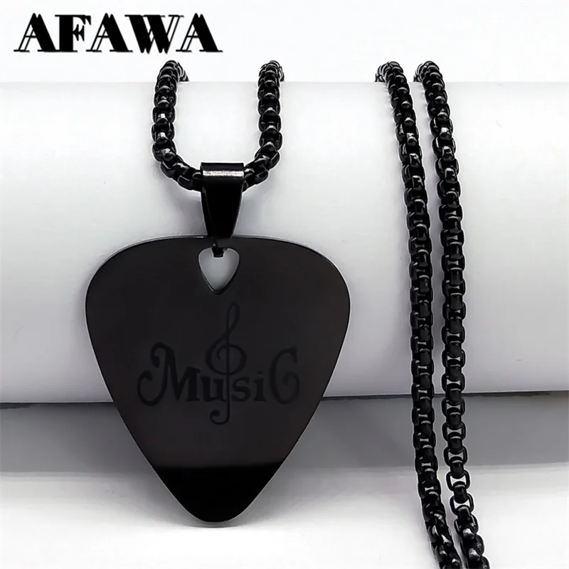 Hip Hop Triangle Guitar Pick Necklace | Stainless Steel Pendant
