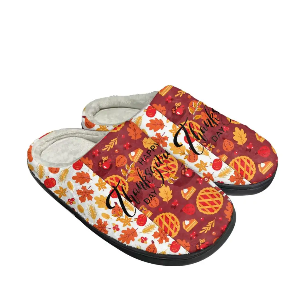 

Thanksgiving Day Festival Home Cotton Slippers Mens Womens Teenager Plush Bedroom Casual Keep Warm Shoes Tailor Made Slipper