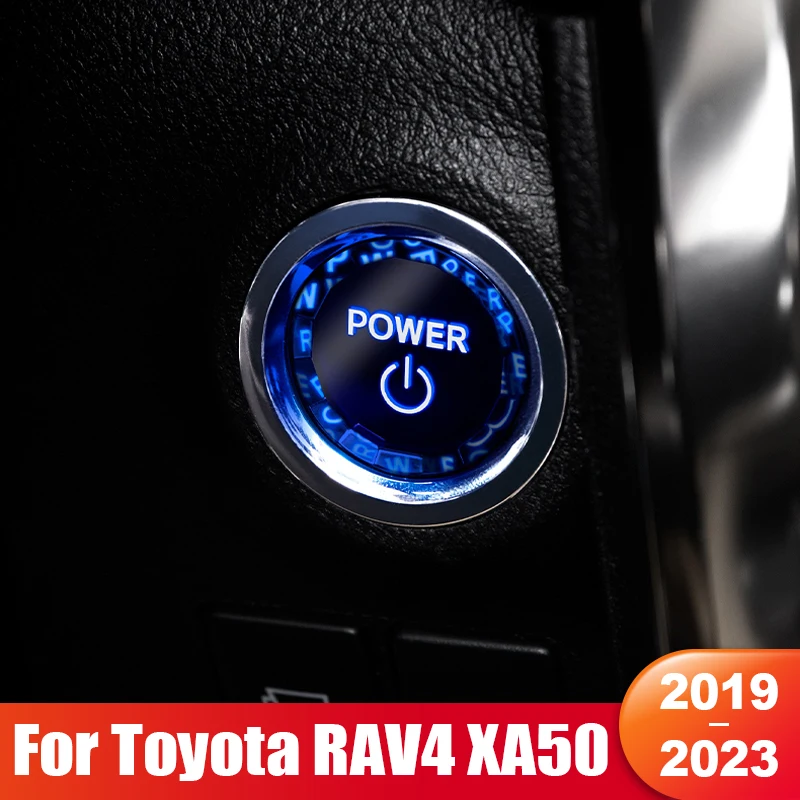 

For Toyota RAV4 XA50 2019 2020 2021 2022 2023 RAV 4 Hybri Car Start Stop Engine Ignition Push Button Cover Stickers Accessories