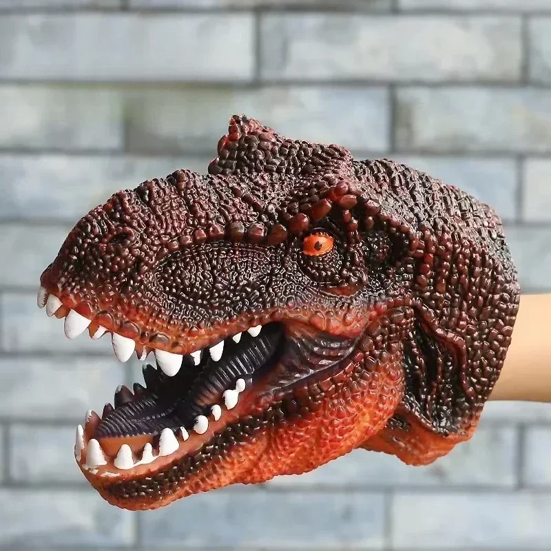Hand Puppets Dinosaur Head Model T-Rex Dino Jurass Shark Tiger Park Dolls Dinosaur Worlds Miękka zabawka dla chłopców Prezent