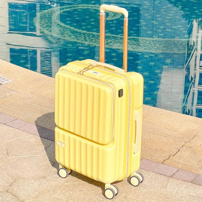 Trolley Con Apertura Frontale Ultraleggera Con Porta Di Ricarica Usb Ruote Universali Multicolori Valigia Su Ruota Per Bagagli Per Studenti