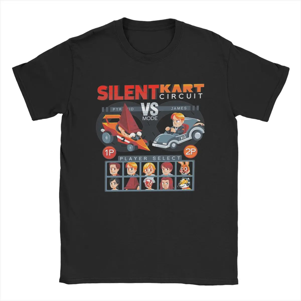 Silent Kart Circuit Silent Hill Magliette Per Uomo 100% Cotone Vintage T-Shirt Girocollo Tees Manica Corta Top Idea Regalo