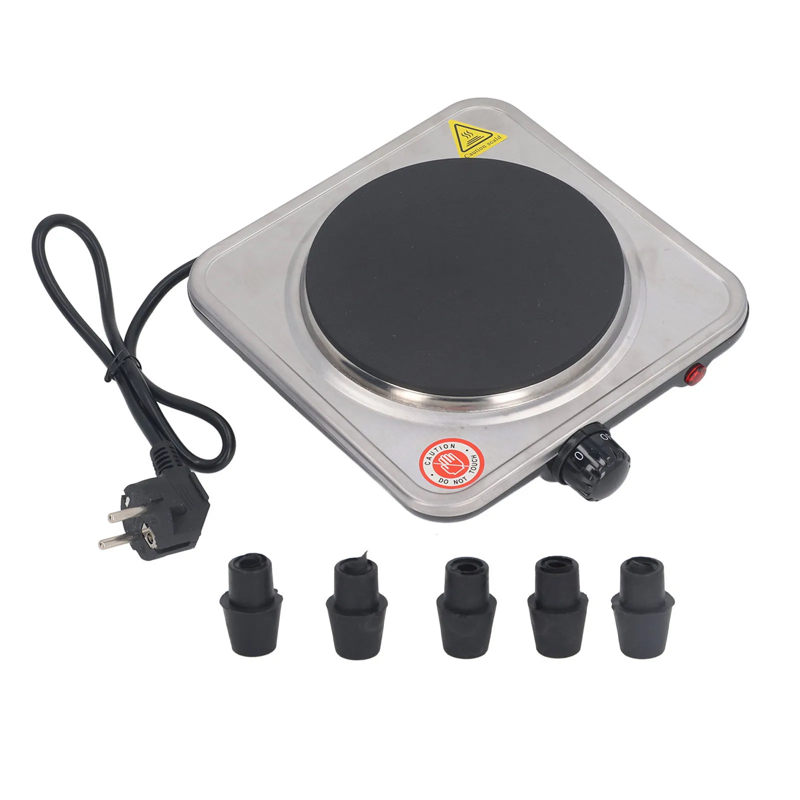 Electric Stove 1000W Electric Countertop Single Burner 5 Level Temperature Control Hot Plate for Cooking Stainless Steel Base