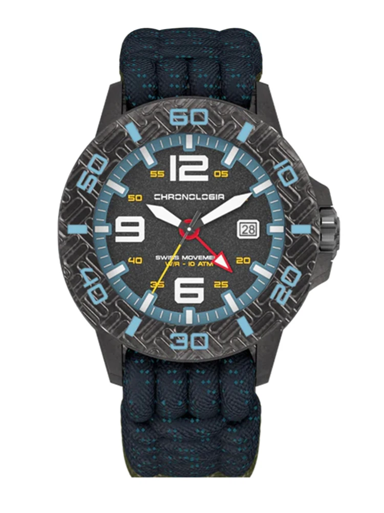 

46mm Carbon Fiber Military Watch for Men GMT Sports Pilot Quartz Wristwatches 100m Waterproof C3 Luminous Calendar Clocks Reloj