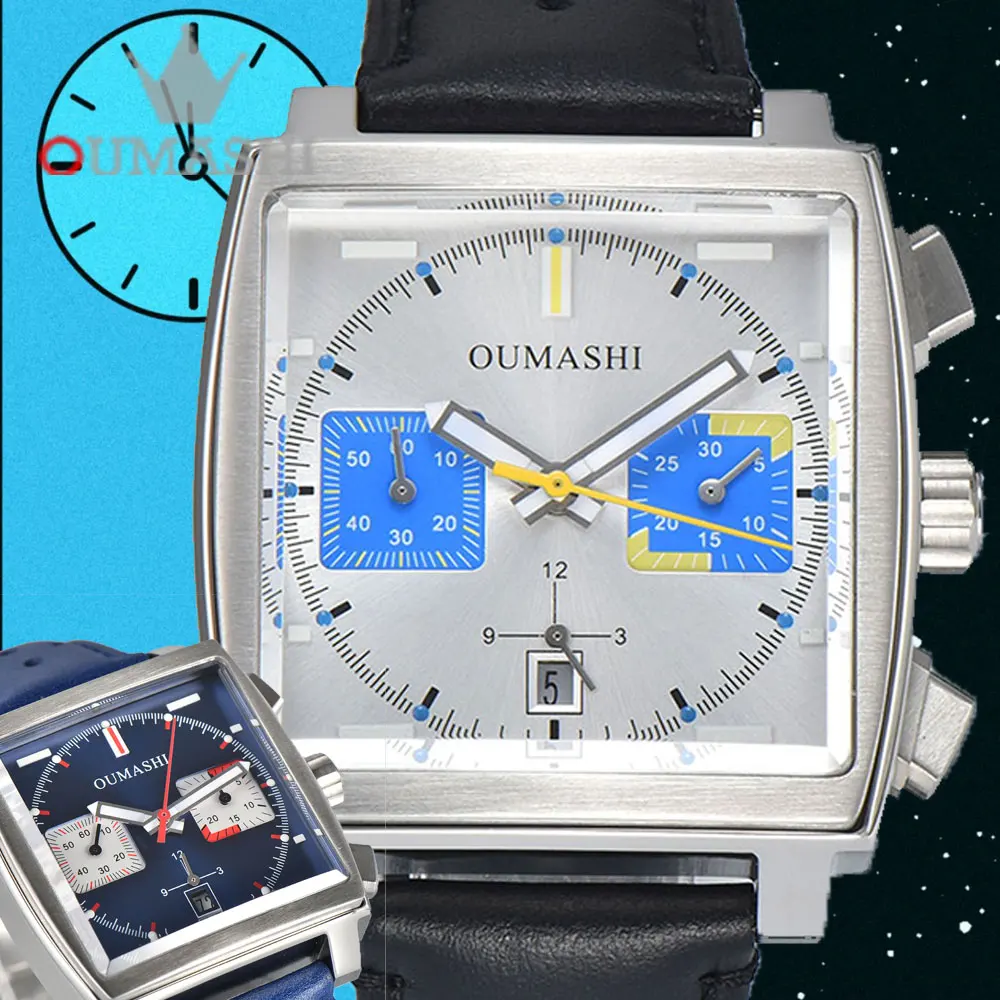 

Oumashi ETA7750 Automatic Mechanical Multi-Function Chronograph New Sporty Fashion Stainless Steel Waterproof Men's Watch
