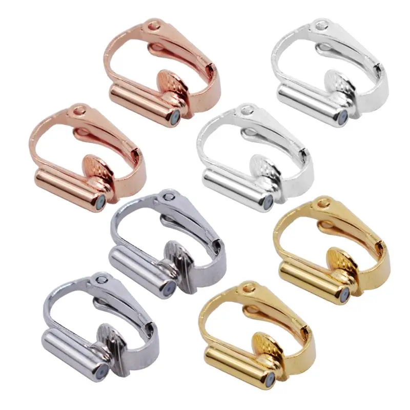 

F19D 2Pcs DIY Earring Converter With Comfort Earring Pads Turn Pierced Earrings