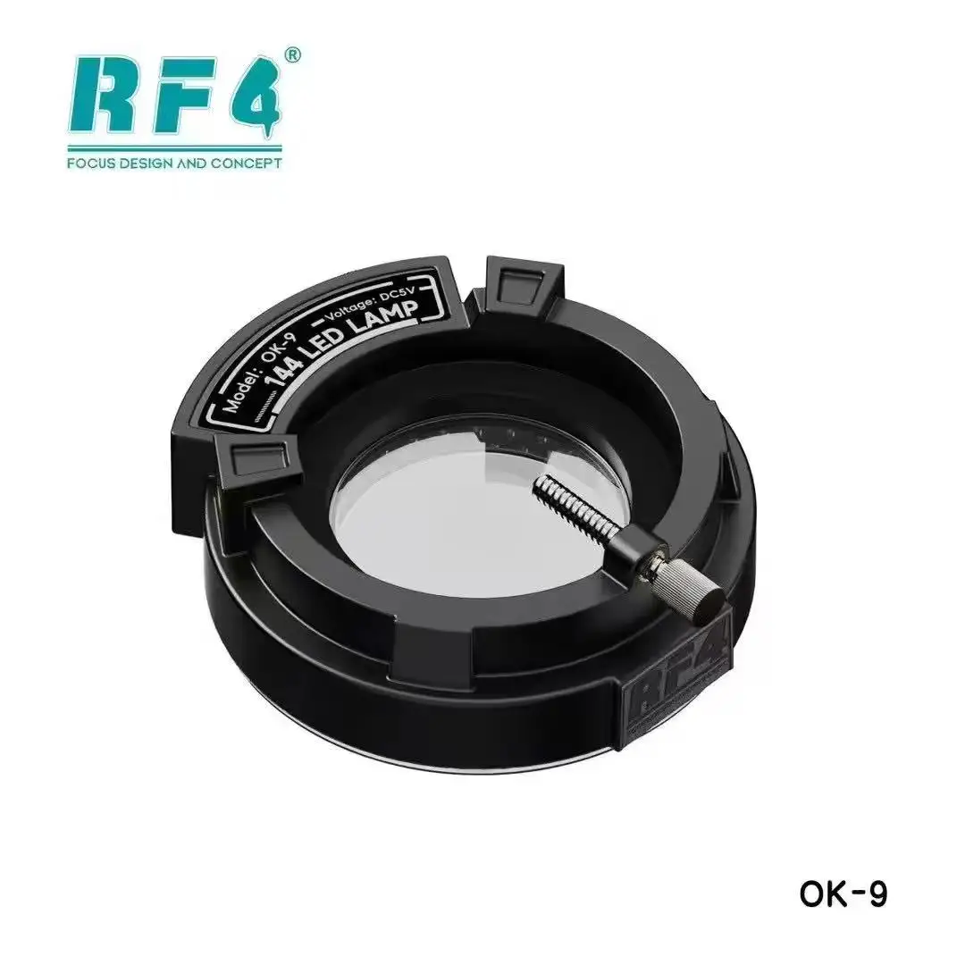 RF4 OK-9 눈부심 방지 현미경 램프 조명기 납땜 수리용 144 LED 현미경 링 라이트