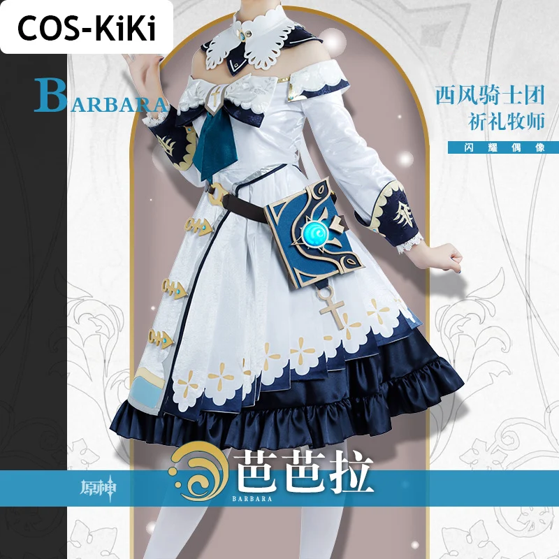 

COS-KiKi Anime Genshin Impact Barbara Game Suit Cosplay Costume Elegant Lovely Dress Uniform Halloween Party Role Play Outfit