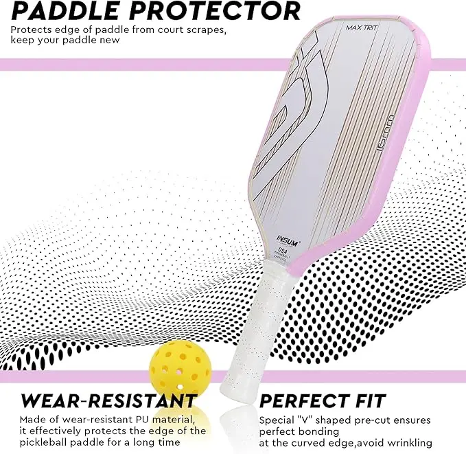 2Pcs Pickleball Accessory Pickleball Paddle Edge Guard Tape Easy Application Premium Materials with Pattern Paddle Skins 23/26MM