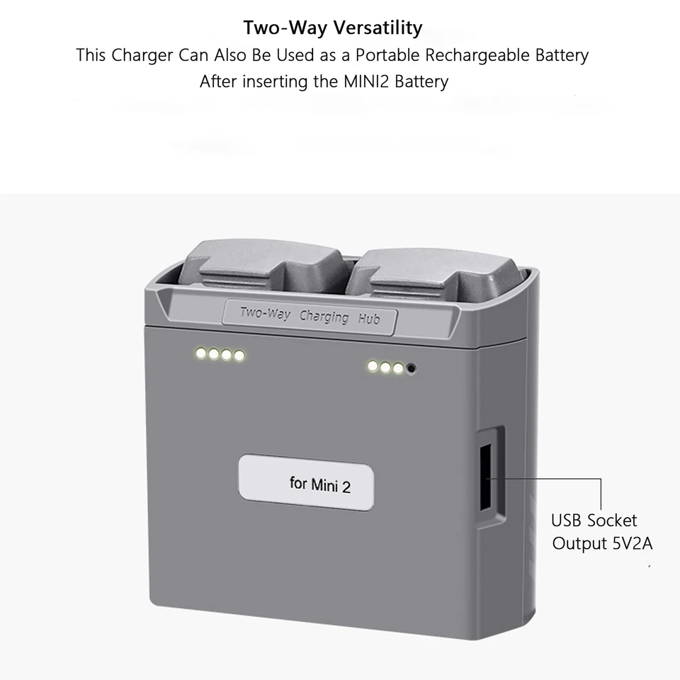 Caricabatterie 6 In 1 Per DJI Mini 4K, Mini 2, Mini 2 SE - Stazione Di Ricarica Per 4 Batterie E 2 Dispositivi USB