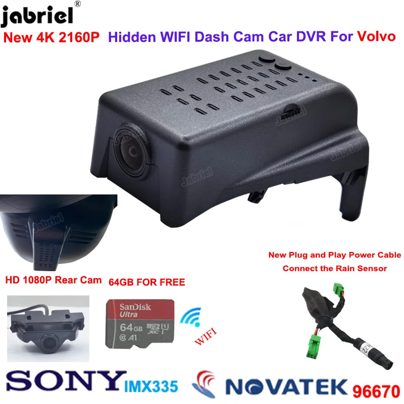 4k 2160p Car Dvr Dash Cam Rear Camera For Volvo Xc40 2018 2021 For