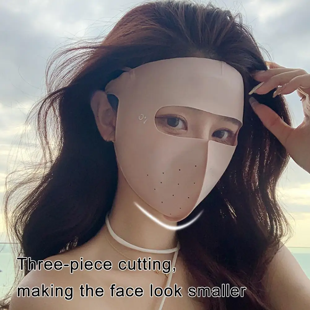 Women's Breathable Ice Silk UV Protection Face Mask, Reusable Outdoor Sunscreen and Dustproof Cover