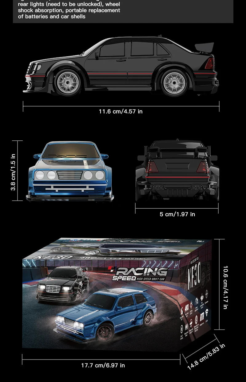 2025 1/43 2.4G High speed Drift Rc Car 4WD Remote Control Car Four Wheel Drive Radio Controlled Mini Racing Model Boy Toy Gift 