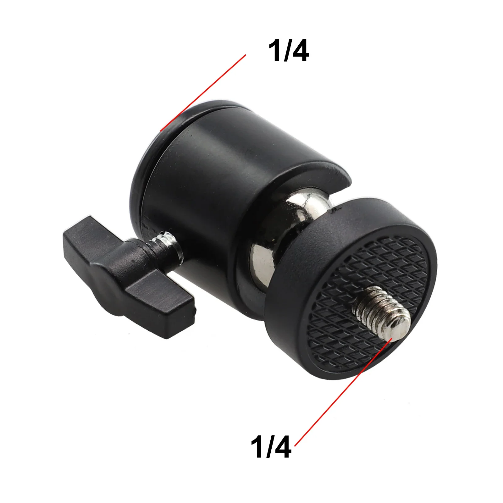 Ball Head Joint Hardware Adjustable Angle 1/4 & 3/8 Screw 1x for DSLR Camera Mic Stand Light Weight 52x28.5mm Tool Accessories