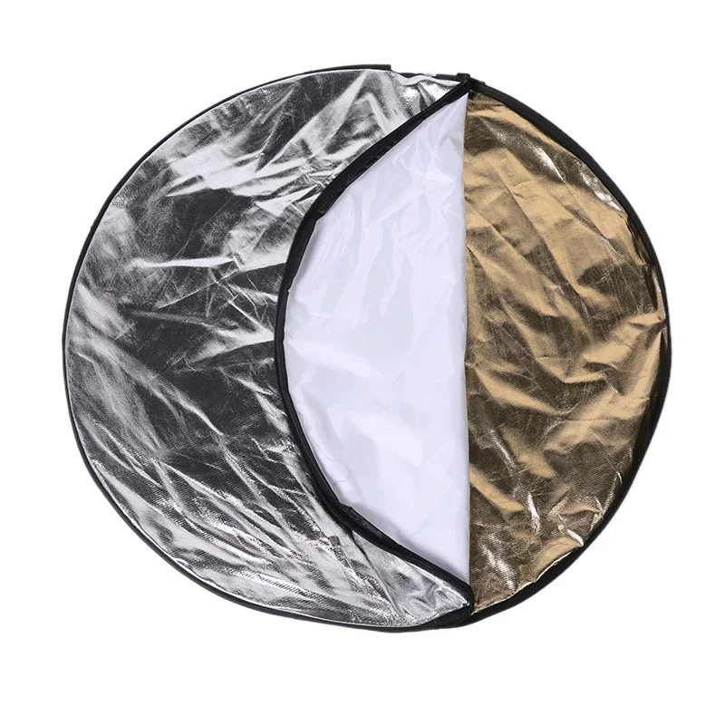 Photography Reflector Macro Photography Diffuser 60/80/110cm 5-in-1 Collapsible Circular Reflector Disc Translucent Diffusion Panel Studio Lighting Modifier for Product Portrait