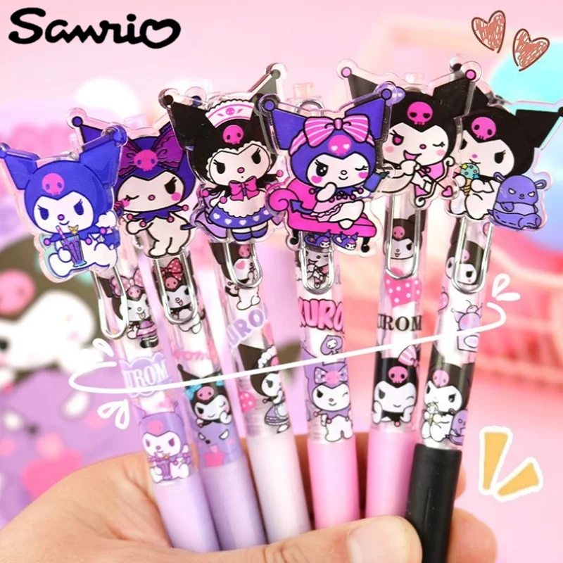 

Sanrio Anime Peripheral Kawaii Cute Cartoon Kulomi Press Gel Pen Creative Black Water Pen Signature Pen Festival Gift Wholesale