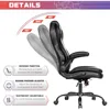 Big and Tall Office Chair 400lbs-Heavy Duty Executive Desk Chair with Extra Wide Seat, High Back Ergonomic Leather 6