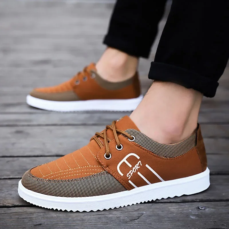 Hot Men's Brand Canvas Shoes Lightweight Sneakers Autumn Men  Breathable Vulcanized Shoe Lace Up Work Footwear Man Drive Shoe 2