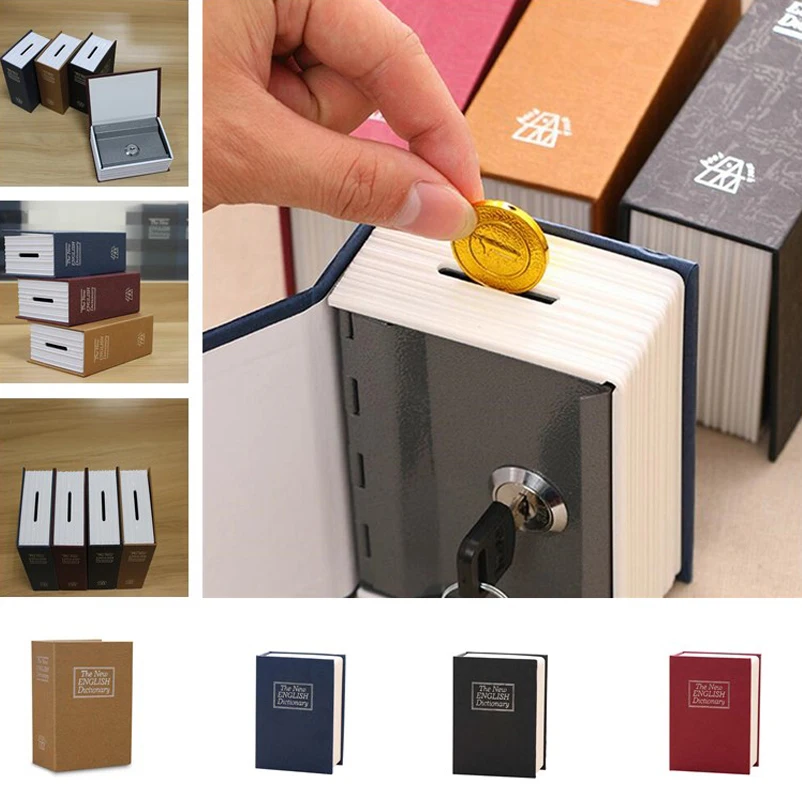Creative Dictionary Book Money Boxes Piggy Bank With Lock Hidden Secret Security Safe Lock Cash